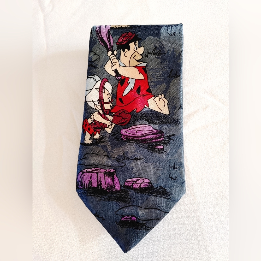 Hanna-Barbera Flintstones Playing Basement Neck Tie